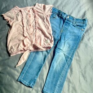 Adorable Jean and shirt set! Size 24month